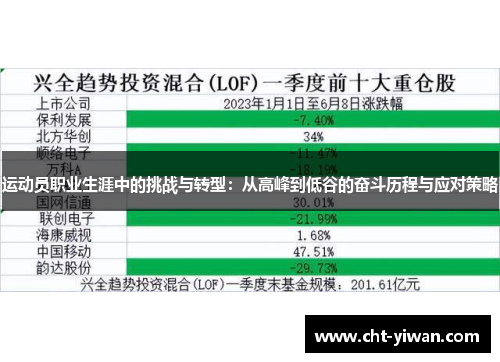 运动员职业生涯中的挑战与转型：从高峰到低谷的奋斗历程与应对策略